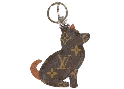 Pre-owned Louis Vuitton  Dog Bag Charm And Key Holder Monogram Brown