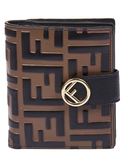 Shop Fendi Logo Wallet In Nero