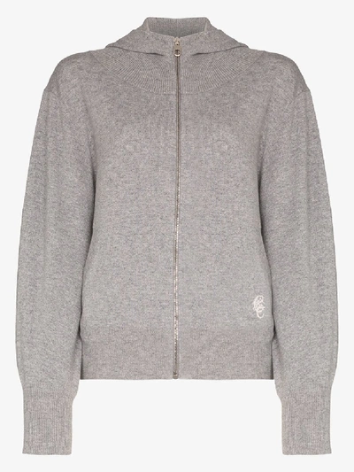 Shop Chloé Cashmere Logo Hoodie In Grey