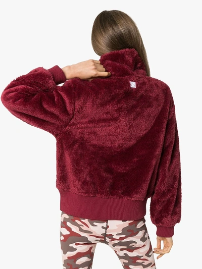 Shop Varley Duray Faux Fur Sweatshirt In Red