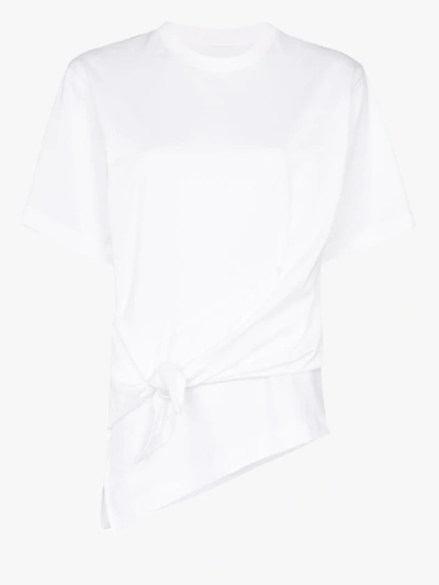 Shop Marques' Almeida Knotted Asymmetric T-shirt In White