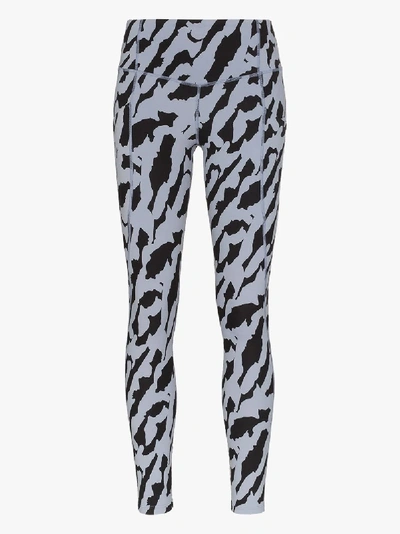 Shop Varley Laidlaw Printed Leggings In Blue