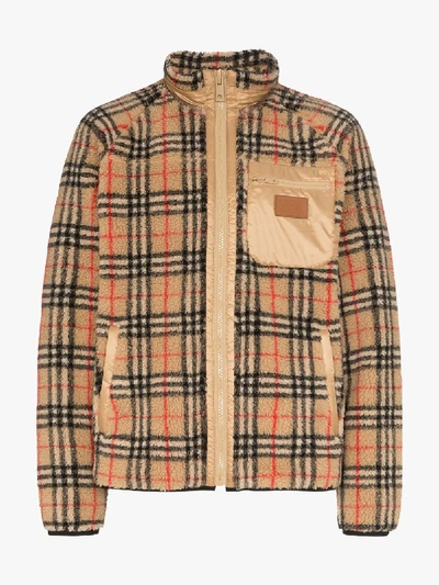 Burberry Vintage Check Fleece Jacket In Multicolour | ModeSens