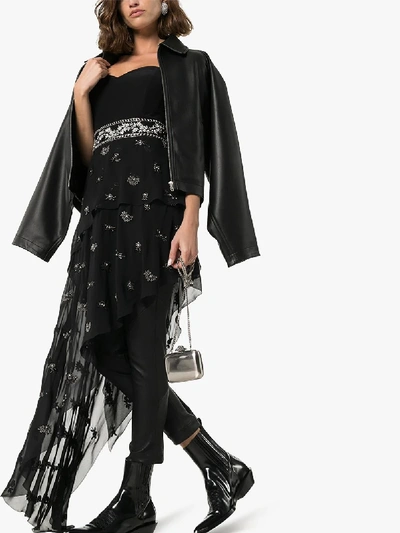 Shop Amiri Embellished Asymmetric Dress In Black