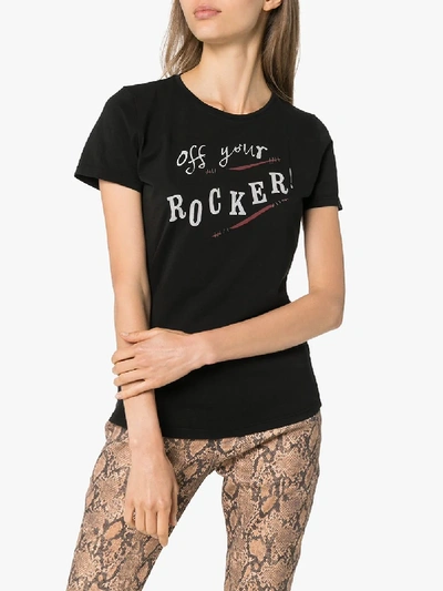 Shop Rockins Off Your Rocker Printed T-shirt In Black