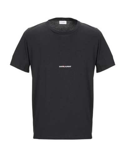 Shop Saint Laurent Man T-shirt Black Size Xl Cotton