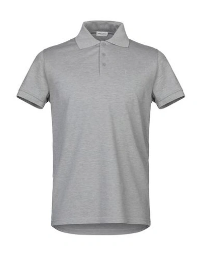 Shop Saint Laurent Polo Shirt In Grey