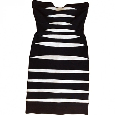 Pre-owned Herve Leger Mini Dress In Black