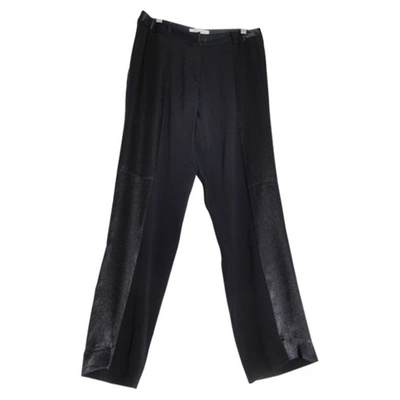 Pre-owned Sandro Bi-material Tuxedo Pants ... In Black