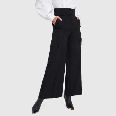 Shop Stella Mccartney Brushed Twill Trousers In Black