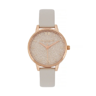 Shop Olivia Burton Glitter Dial Rose Gold-plated Watch In Light Pink