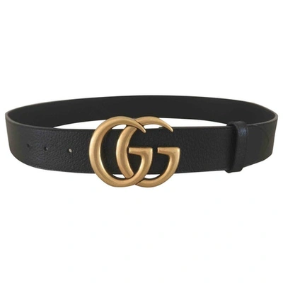 Pre-owned Gucci Gg Buckle Gürtel In  Braun Leder