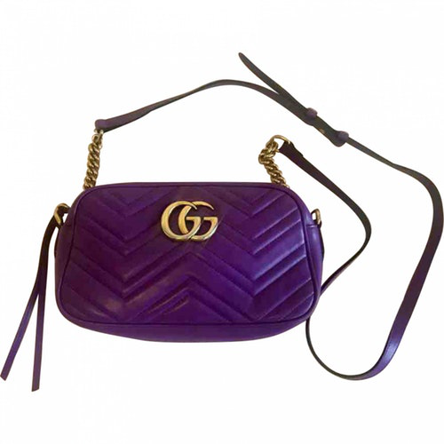 Gucci Marmont Handtasche In Lila Leder 