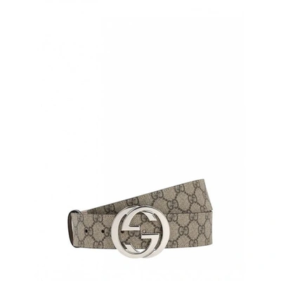 Pre-owned Gucci Gg Buckle Brown Cloth Belt