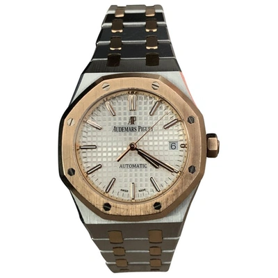 Pre-owned Audemars Piguet Royal Oak Offshore Metallic Gold And Steel Watch