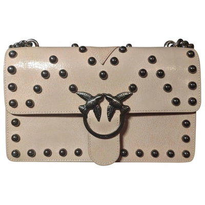 Pre-owned Pinko Love Bag Beige Leather Clutch Bag