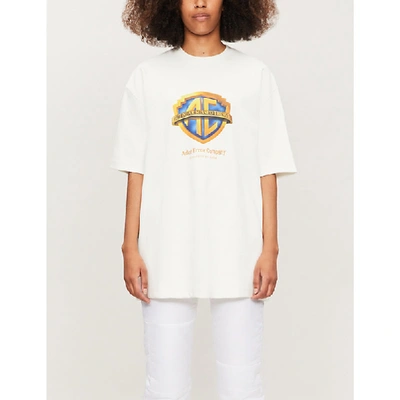 Shop Ader Error Graphic-print Cotton Jersey T-shirt In White