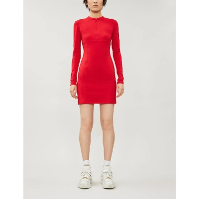 Shop Artica Arbox Bodycon Stretch-woven Mini Dress In Red