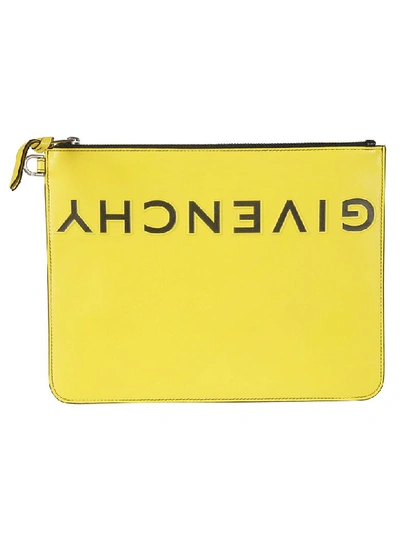 Shop Givenchy Logo Pouch In Yellow/black