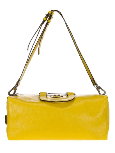 Shop Gucci Soft Leather Backpack In Yellow