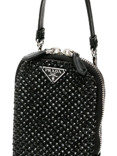 Shop Prada Crystal Mini Bag In Nero