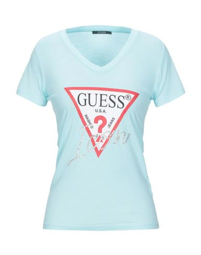 Shop Guess T-shirt In Azure