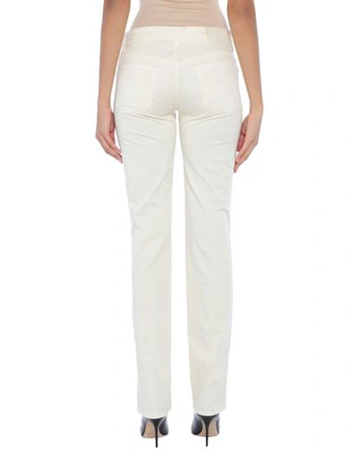 Shop Jeckerson Woman Pants Ivory Size 30 Cotton, Elastane, Polyester, Polyurethane In White