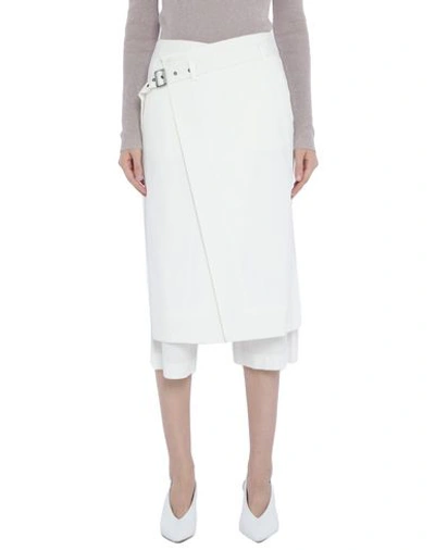 Shop Malloni 3/4 Length Skirts In Ivory