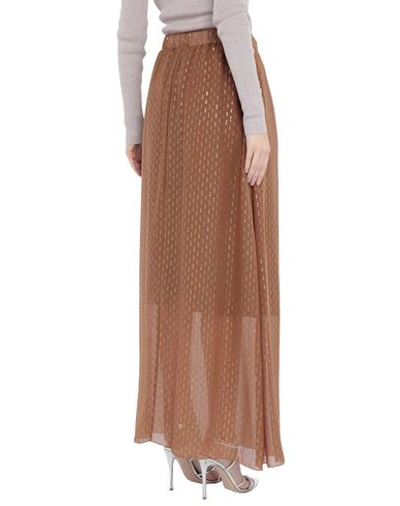 Shop L'autre Chose L' Autre Chose Woman Long Skirt Brown Size 6 Silk, Metallic Fiber