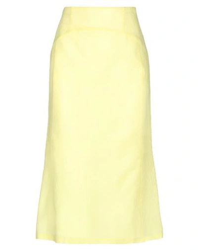 Shop Olivier Theyskens Midi Skirts In Yellow