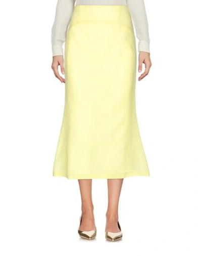 Shop Olivier Theyskens Midi Skirts In Yellow