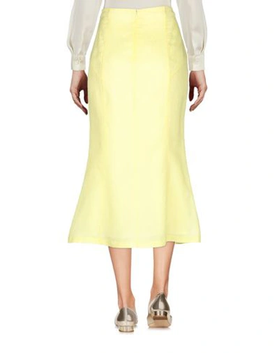 Shop Olivier Theyskens Midi Skirts In Yellow