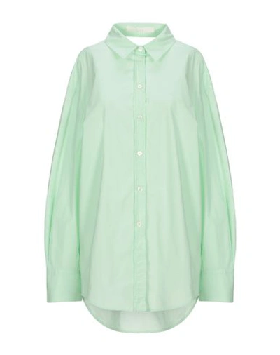 Shop Tela Solid Color Shirts & Blouses In Light Green