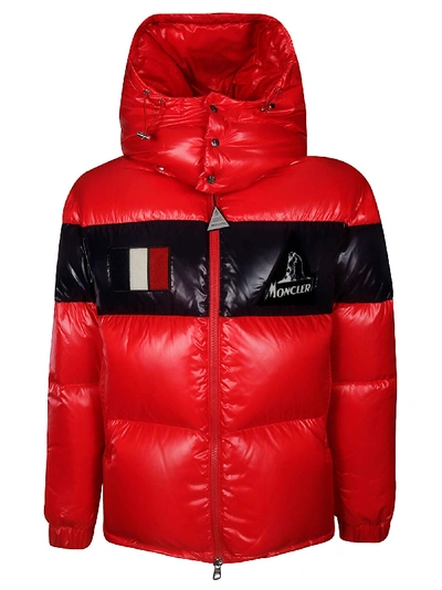 Moncler red clearance and blue jacket