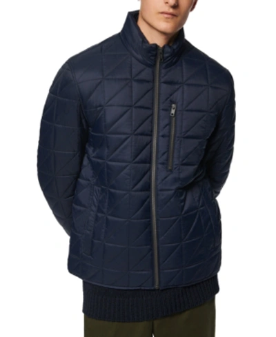 Shop Marc New York Men's Brompton Quilted Mid Bomber With Removable Sherpa Liner In Ink