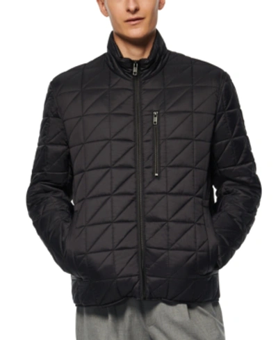 Shop Marc New York Men's Brompton Quilted Mid Bomber With Removable Sherpa Liner In Black