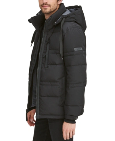Shop Marc New York Men's Huxley Crinkle Down Jacket With Removable Hood In Black