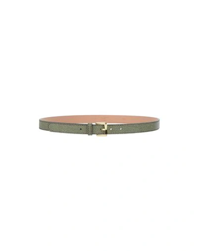 Shop Gianni Chiarini Regular Belt In Military Green