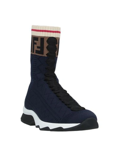 Shop Fendi Sneakers In Dark Blue