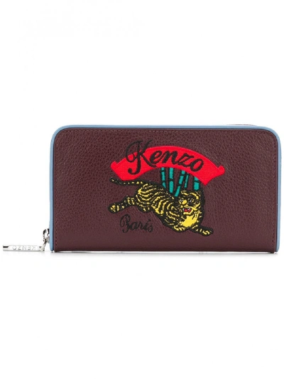 Shop Kenzo Continental Wallet With Logo In Violet