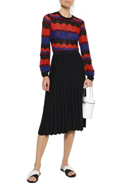 Shop M Missoni Crochet-knit Sweater In Red