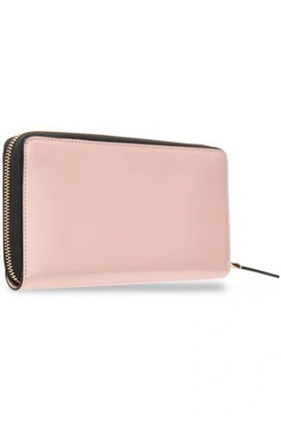 Shop Marni Glossed-leather Continental Wallet In Blush