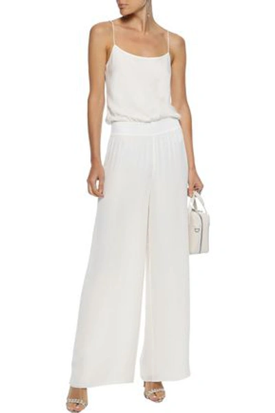 Shop Theory Silk Wide-leg Jumpsuit In Ivory