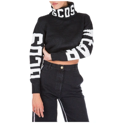 Shop Gcds Women's Jumper Sweater Turtle Neck In Black