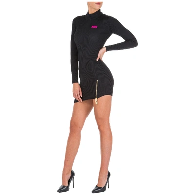 Shop Gcds Women's Short Mini Dress Long Sleeve In Black