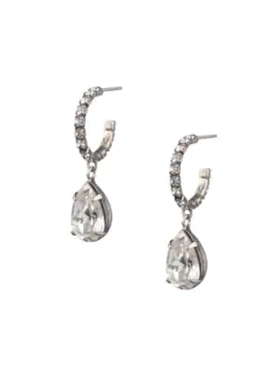 Shop Dannijo Women's Danni Glass Crystal Drop Earrings In Silver