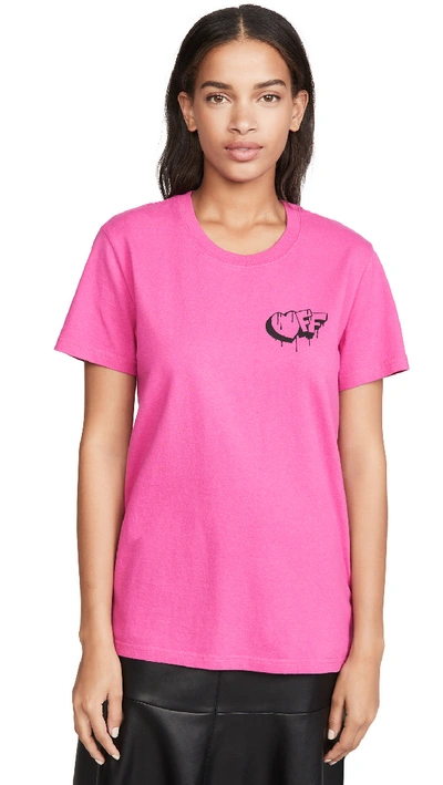 Shop Off-white Markers Casual Tee In Fuchsia/black