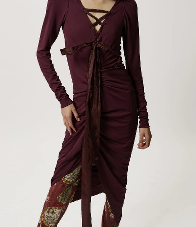 Shop Vivienne Westwood Cow Dress Plum