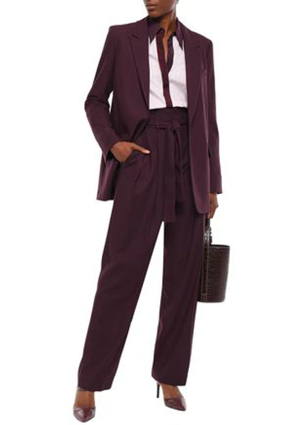 Shop Victoria Victoria Beckham Wool-blend Blazer In Dark Purple