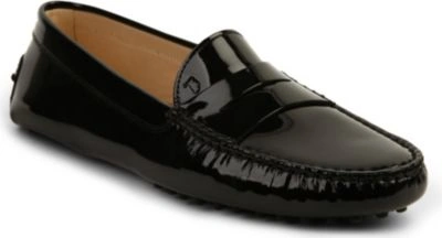 Shop Tod's Patent Leather Mocassins In Black